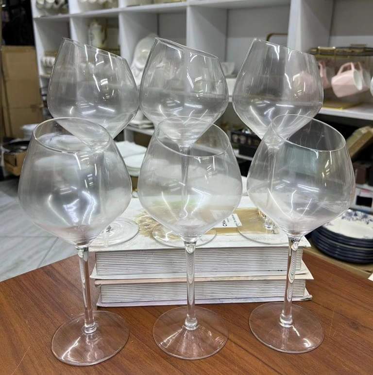 Stornfield | set of 6 large tilted wine glasses