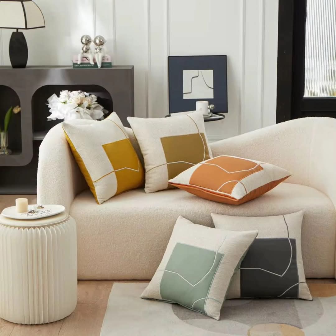 Stornfield | Geometric Embroidered Cushion Cover