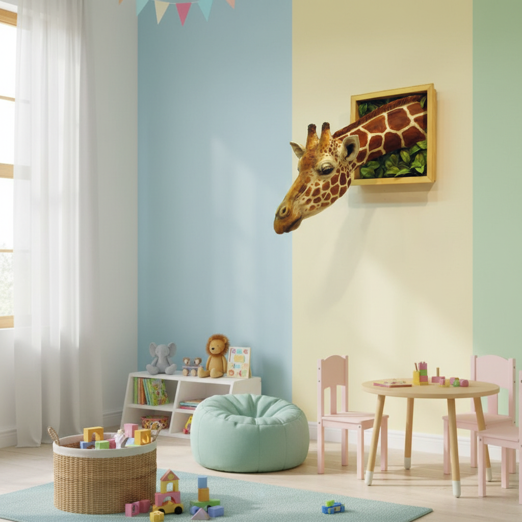 Stornfield | Giraffe head - Wall decoration - 3D sculpture - Lifesize decoration