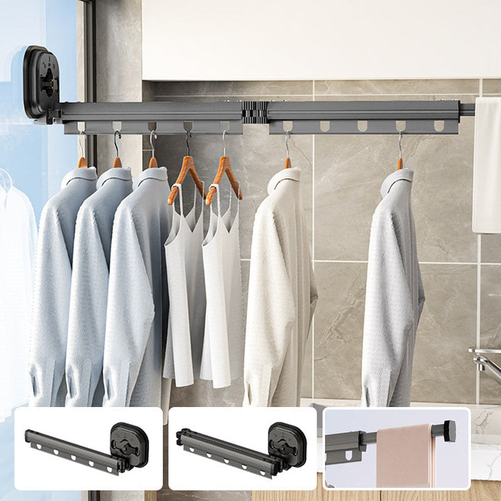 Wall-Mounted Foldable Clothes Drying Rack with Suction Cup | Stornfield