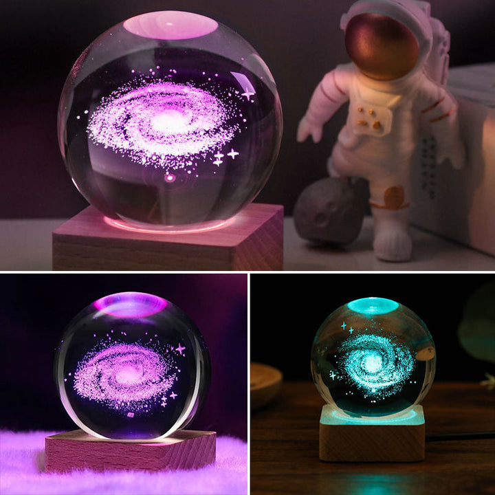 3D Galaxy Crystal Ball Night Light Decor Lamp | Stornfield
