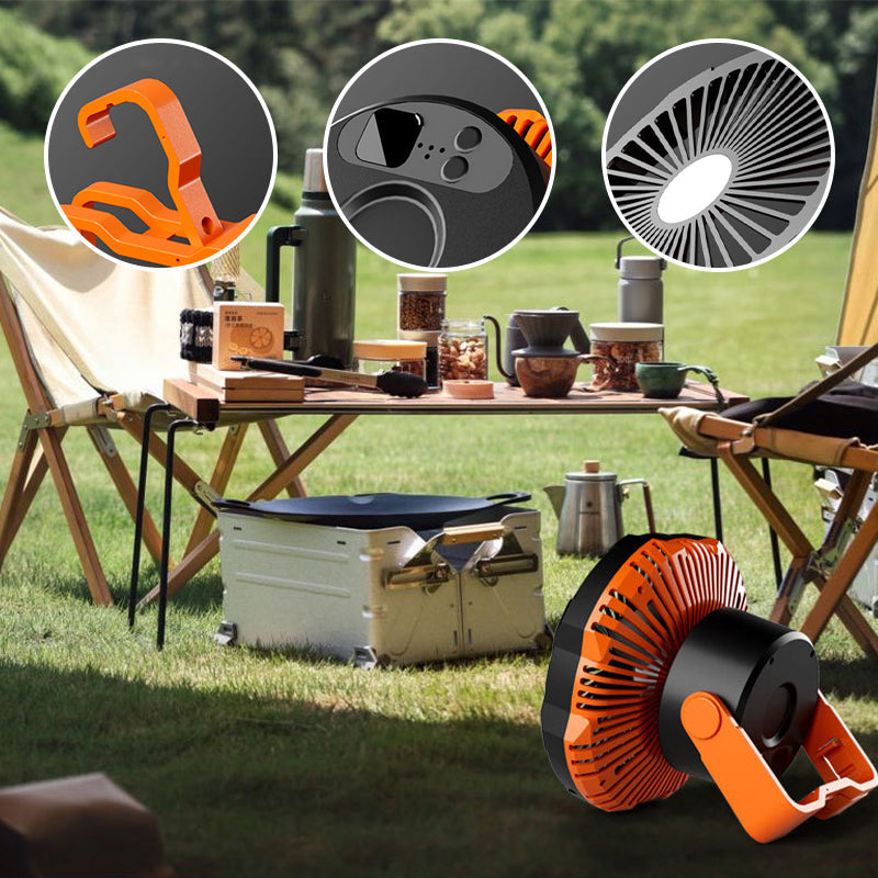 Portable camping fan with LED light | Stornfield