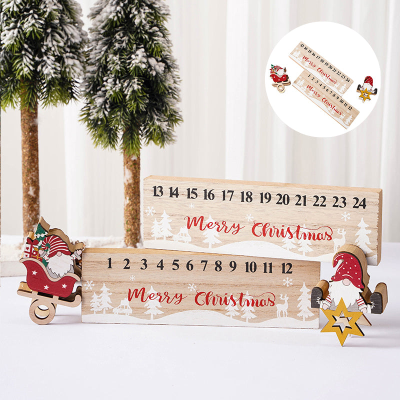 Christmas Toys Wooden Mobile Santa Claus Calendar Ornament | Stornfield