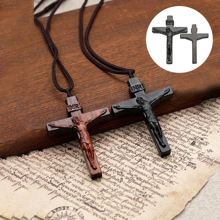 Stornfield | Pendentif Croix de Jésus en Bois