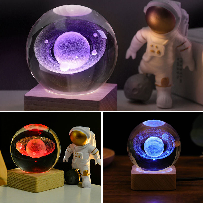 3D Galaxy Crystal Ball Night Light Decor Lamp | Stornfield