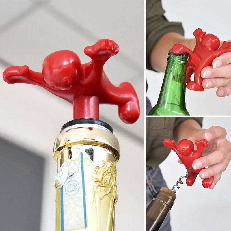 Happy Man Corkscrew - Bottle Opener, & Wine Stopper | Stornfield