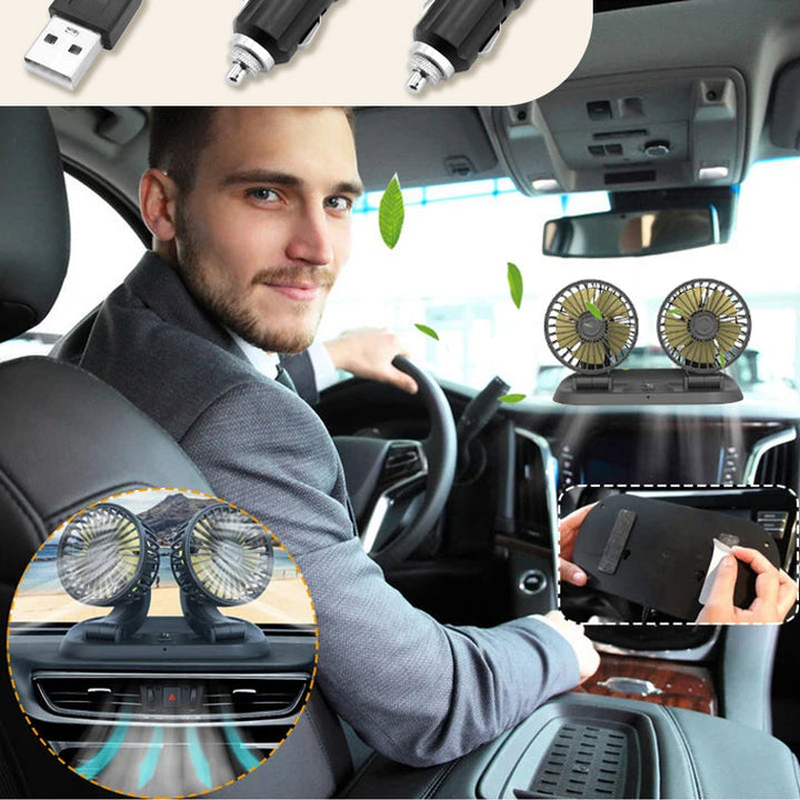 Double head car cooling air circulation fan | Stornfield