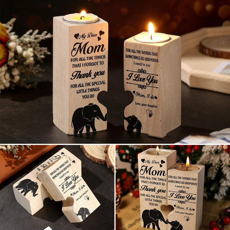 Smile A Lot More - Wooden Candle Holder with Candle Gift for Your Loved Ones | Stornfield