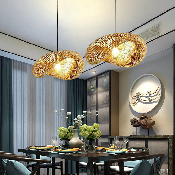 Stornfield | Bamboo Woven Rattan - Pendant Light - LED - Light