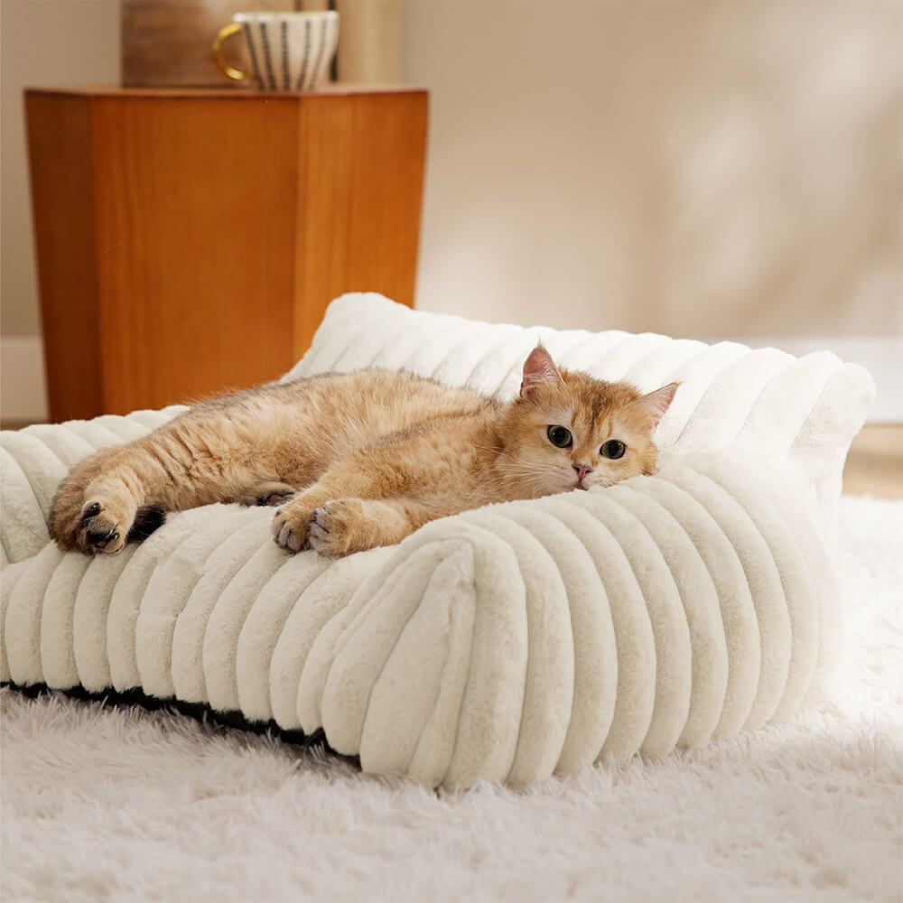 Faux Rabbit Fur Wave Pet Bed Ultimate Comfort Support | Stornfield