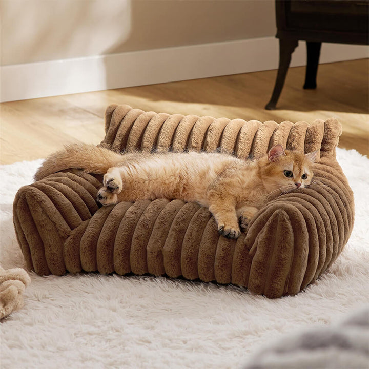 Faux Rabbit Fur Wave Pet Bed Ultimate Comfort Support | Stornfield