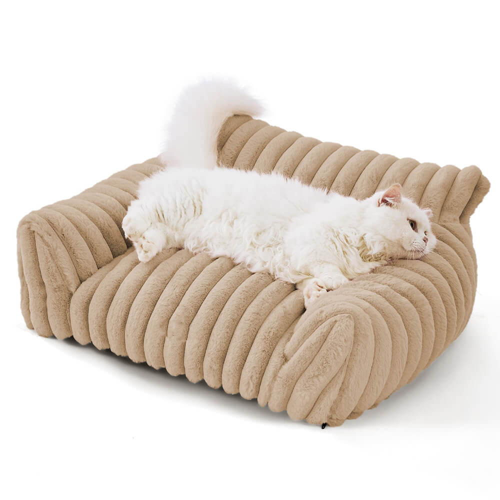 Faux Rabbit Fur Wave Pet Bed Ultimate Comfort Support | Stornfield
