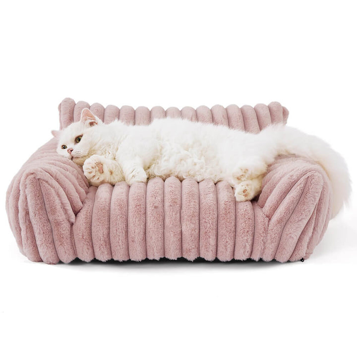 Faux Rabbit Fur Wave Pet Bed Ultimate Comfort Support | Stornfield