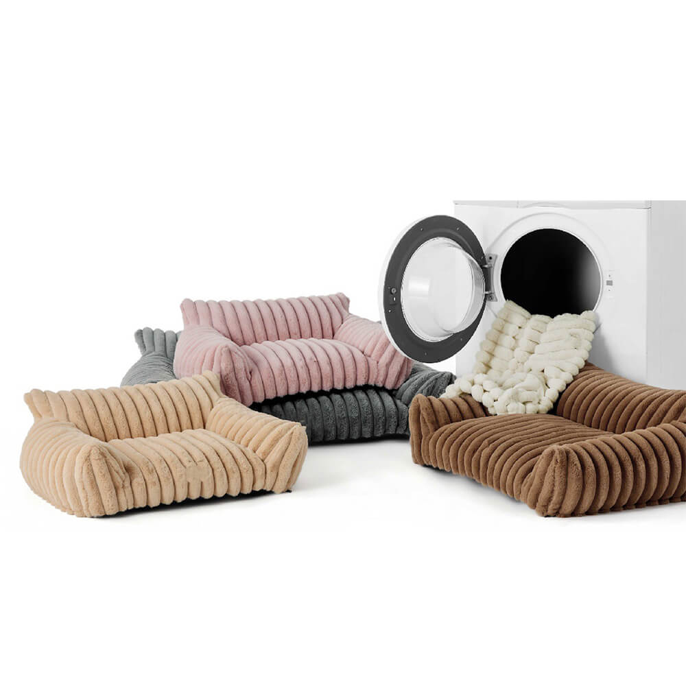 Faux Rabbit Fur Wave Pet Bed Ultimate Comfort Support | Stornfield