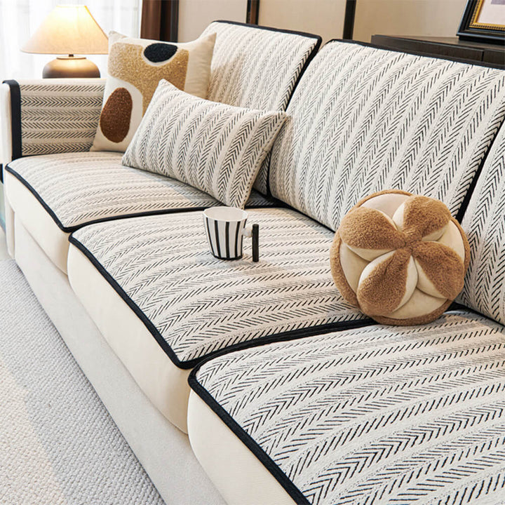 Classic Retro Stretch Chenille Couch Cover Full Protection | Stornfield