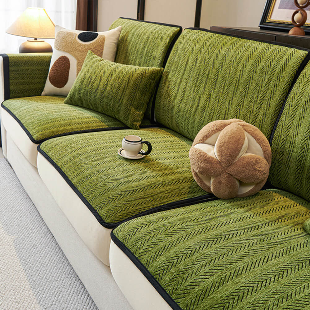 Classic Retro Stretch Chenille Couch Cover Full Protection | Stornfield