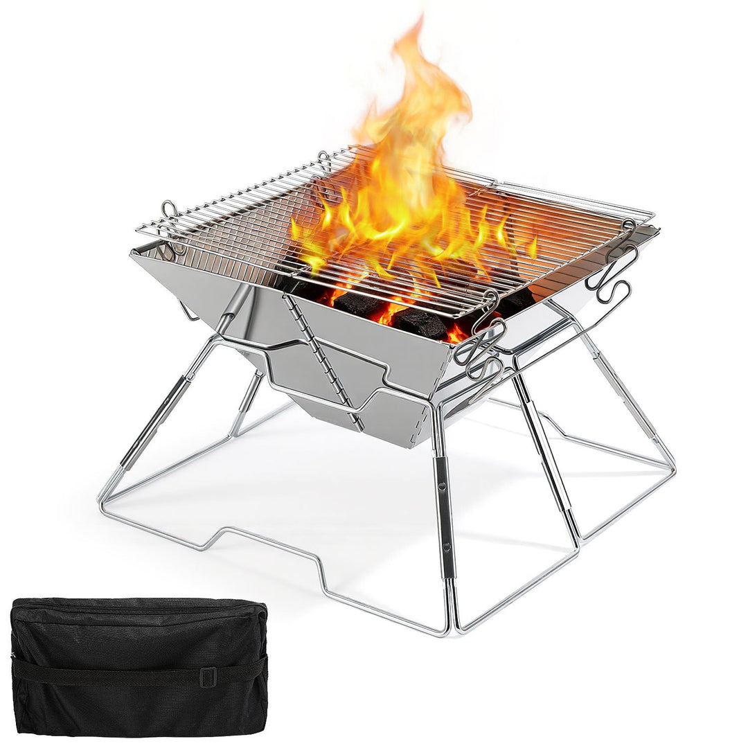 Foldable Camping Grill Stainless Steel with Height Adjustable Grill Rack | Stornfield
