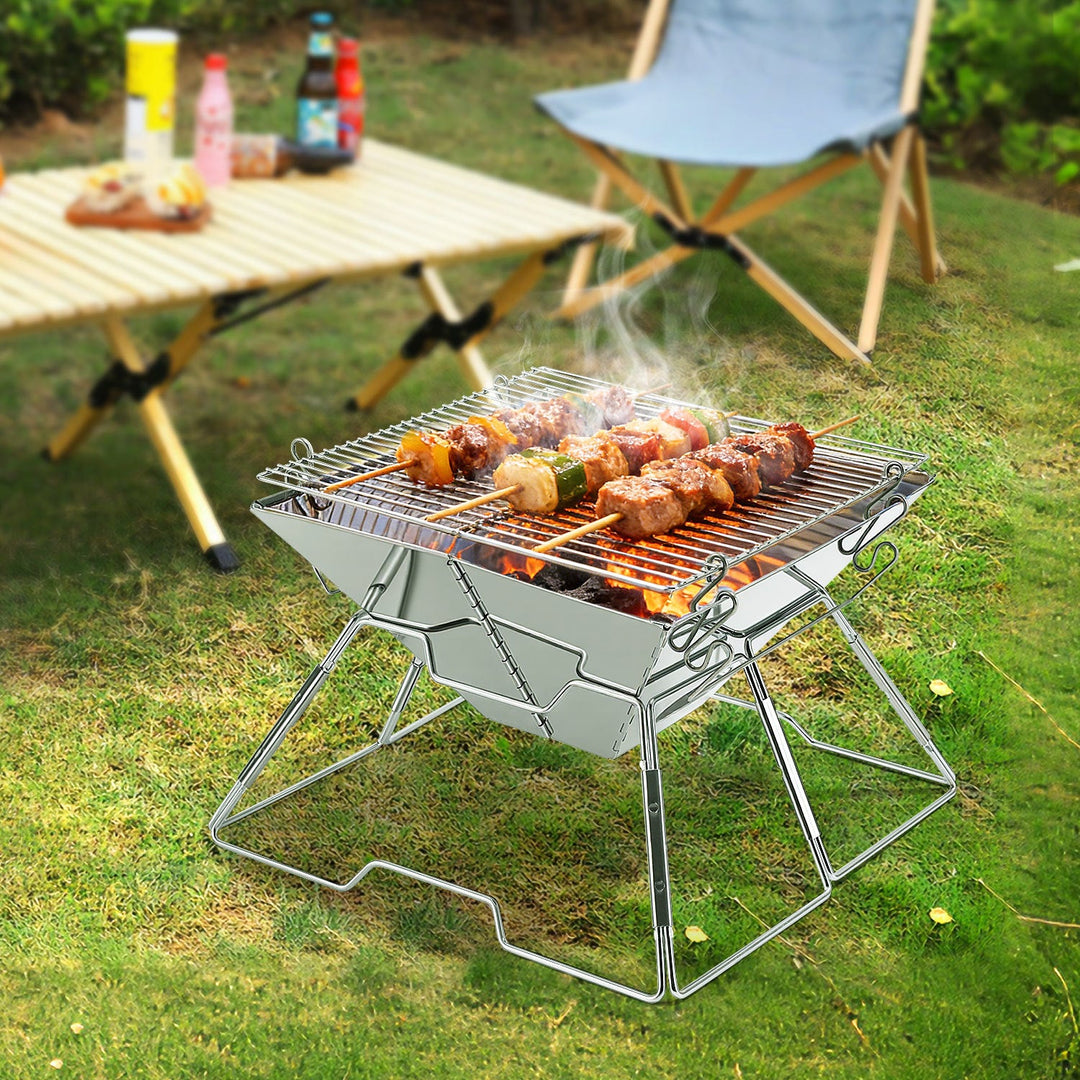 Foldable Camping Grill Stainless Steel with Height Adjustable Grill Rack | Stornfield