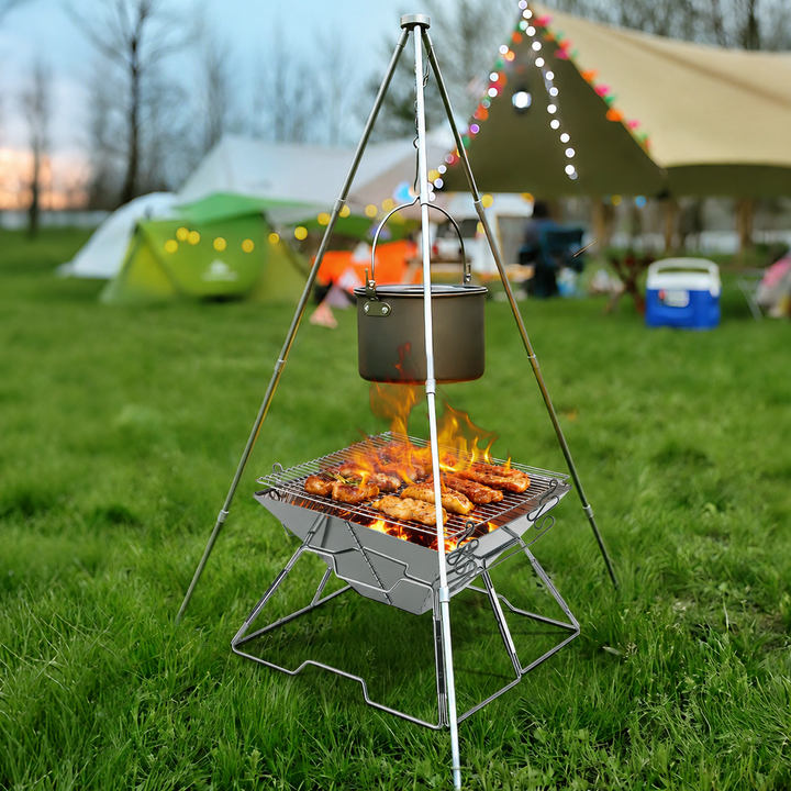 Foldable Camping Grill Stainless Steel with Height Adjustable Grill Rack | Stornfield