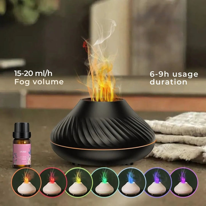 FlameGlow Air Humidifier Aromatherapy Diffuser | Adds Moisture - Relieves Dry Air - Helps You Relax - Quiet Diffuser for Home or Office Stornfield