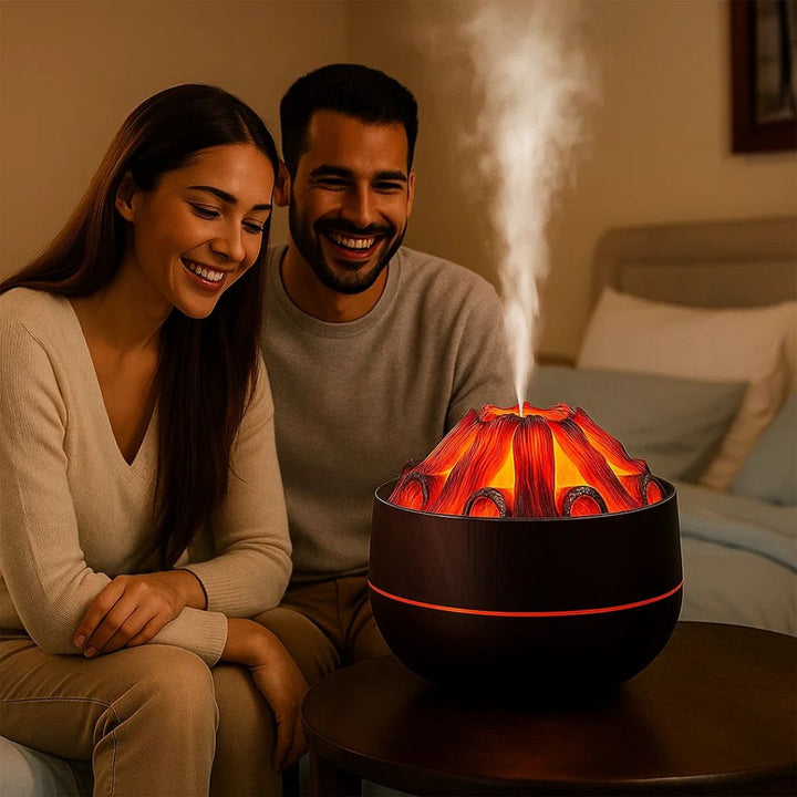 FlameMist | Essential Oil Diffuser – LED Flame – Two Mist Modes – Silent USB Design – Home Relaxation Bowl