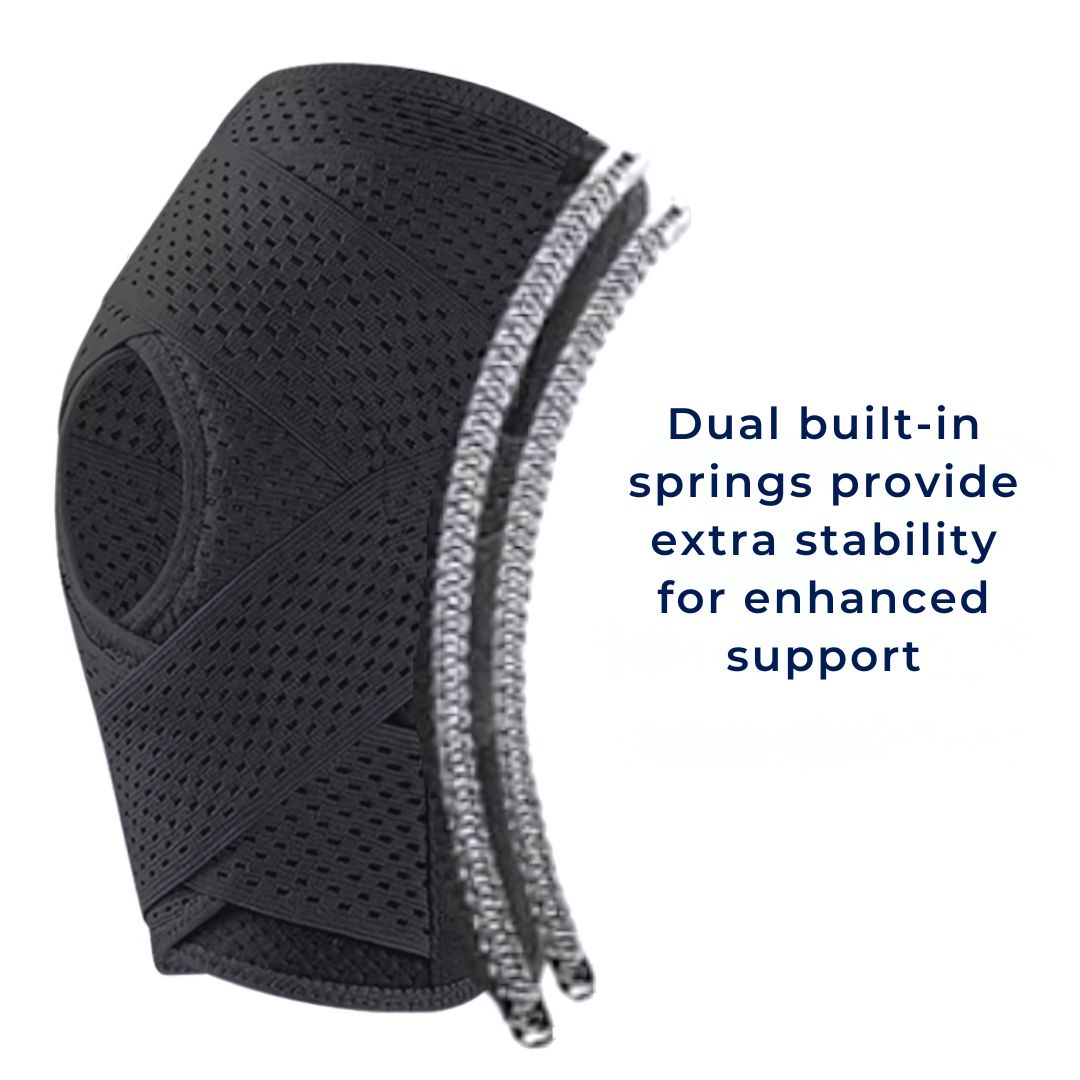 FlexGuard Knee Pads | with Support Compression Springs and Tension Strap - for Stability - Pain Relief and Protection Stornfield