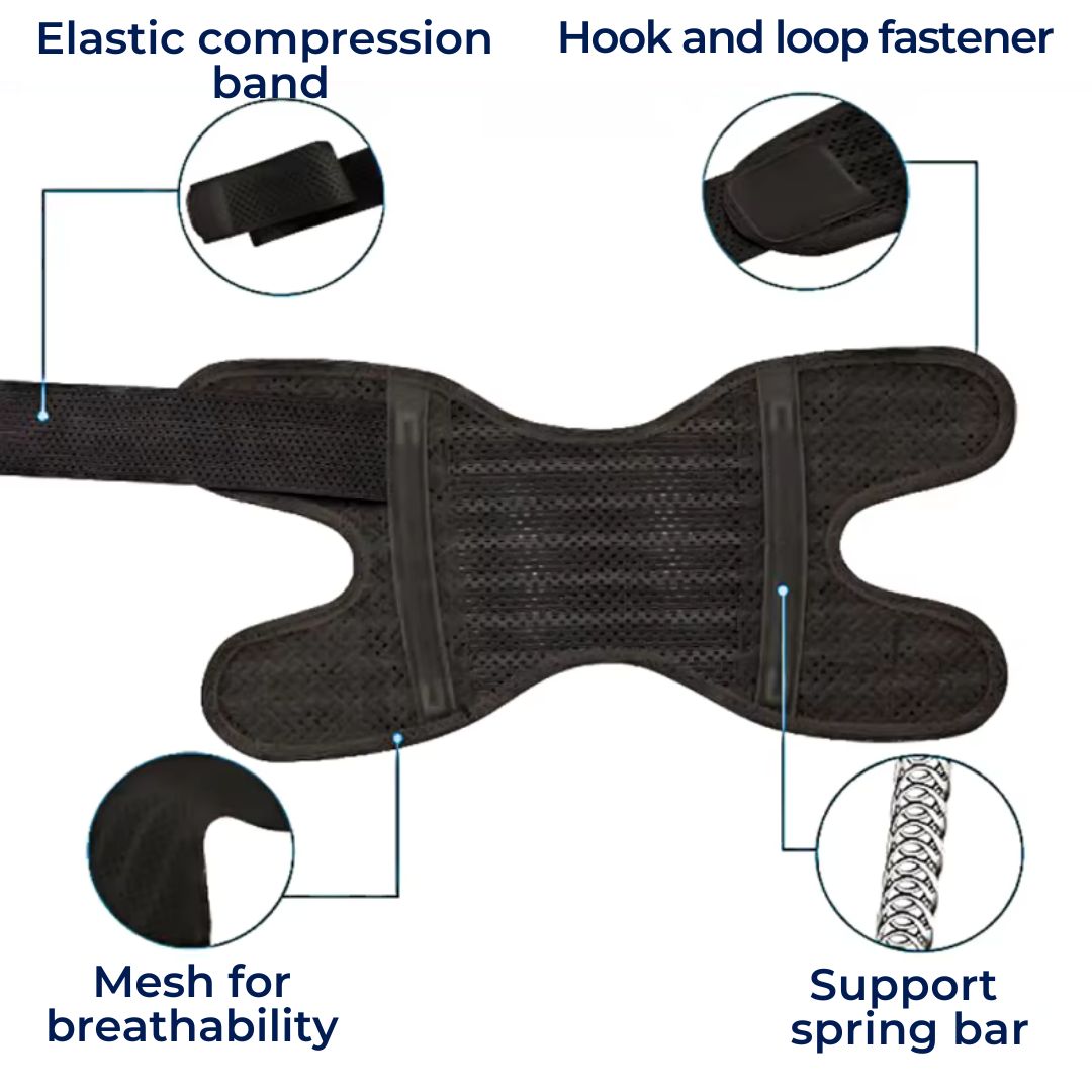 FlexGuard Knee Pads | with Support Compression Springs and Tension Strap - for Stability - Pain Relief and Protection Stornfield