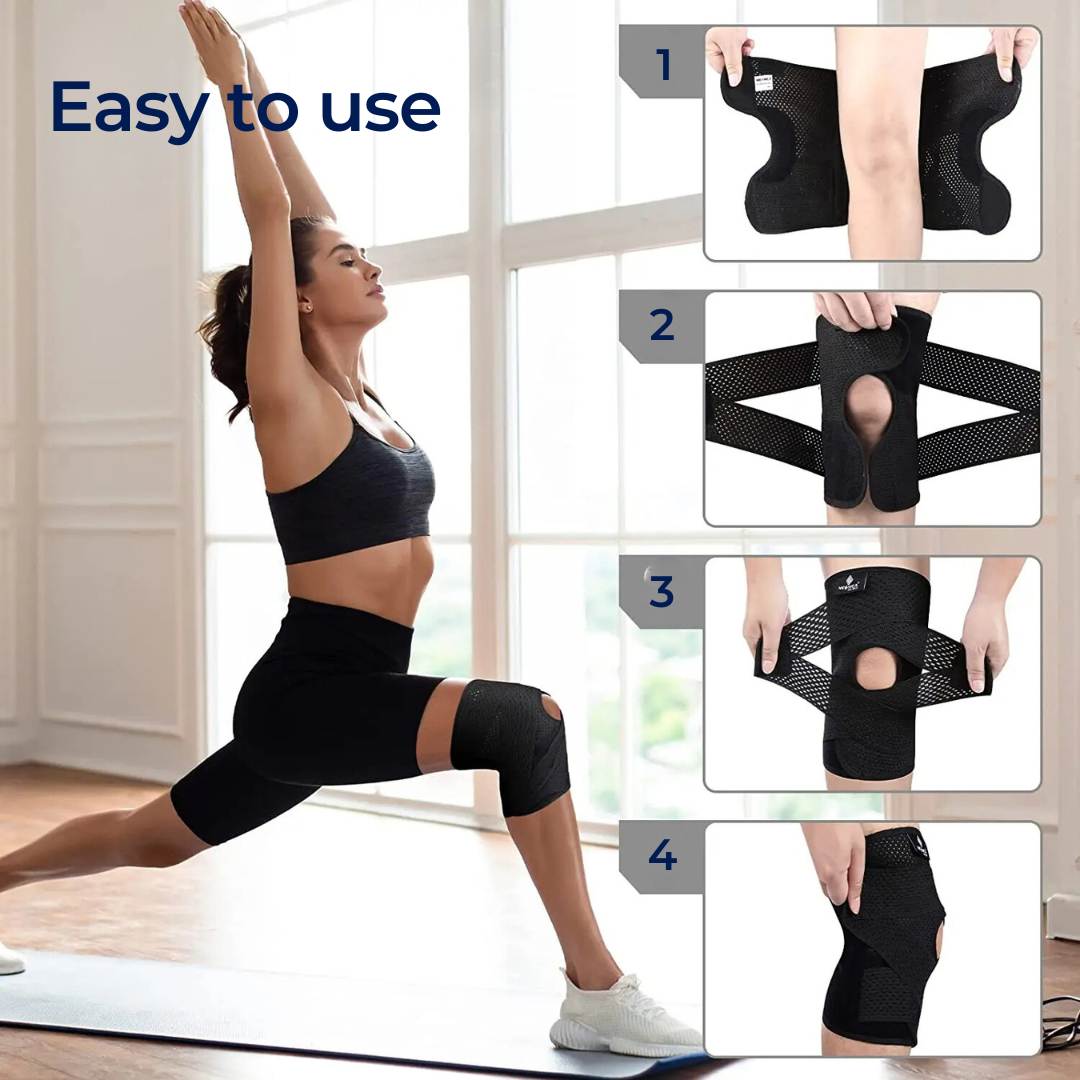 FlexGuard Knee Pads | with Support Compression Springs and Tension Strap - for Stability - Pain Relief and Protection Stornfield