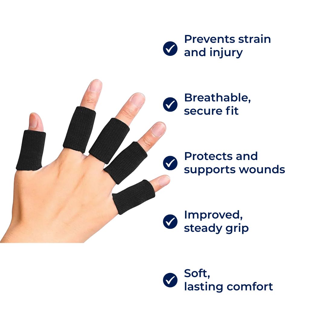 FlexiGuard | Finger Sleeves – Injury Prevention – Breathable, Comfortable Fit - Holds Injuries and Bandages in Place – Sports and Everyday Comfort Stornfield