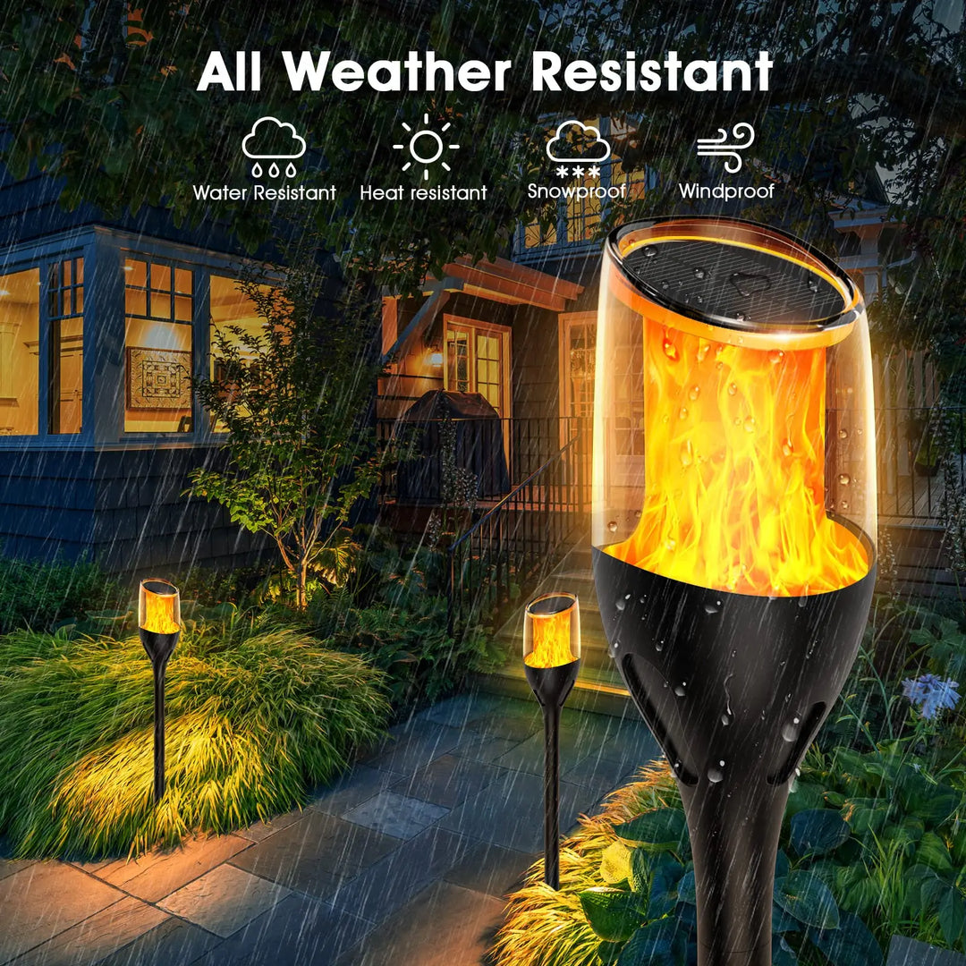 Stornfield | Outdoor Flickering Flame Lights, Solar Torch Garden Lamps, Waterproof LED for Patio Garden