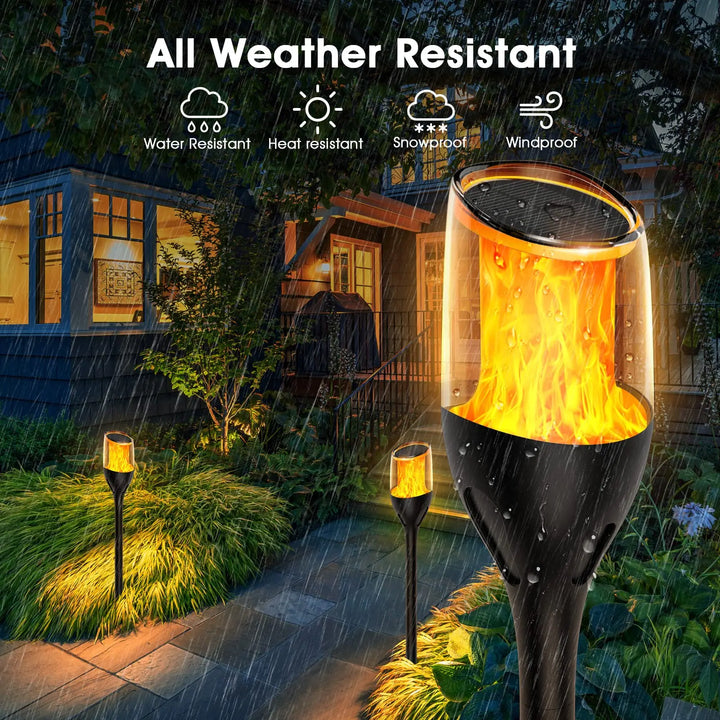 Stornfield | Outdoor Flickering Flame Lights, Solar Torch Garden Lamps, Waterproof LED for Patio Garden