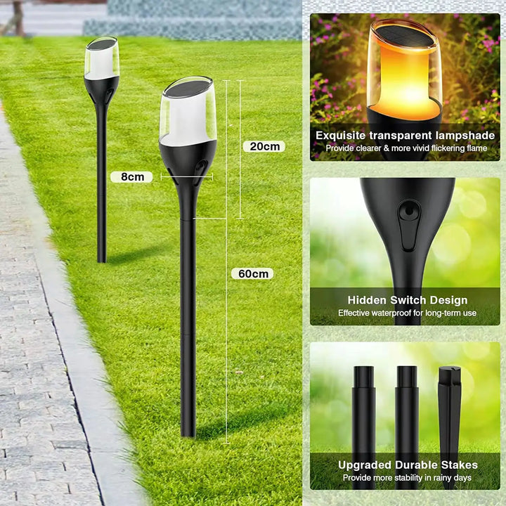 Stornfield | Outdoor Flickering Flame Lights, Solar Torch Garden Lamps, Waterproof LED for Patio Garden