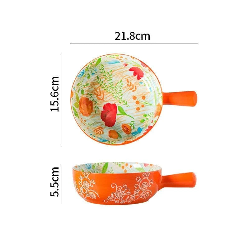 Floral single-handle ceramic bowl Stornfield