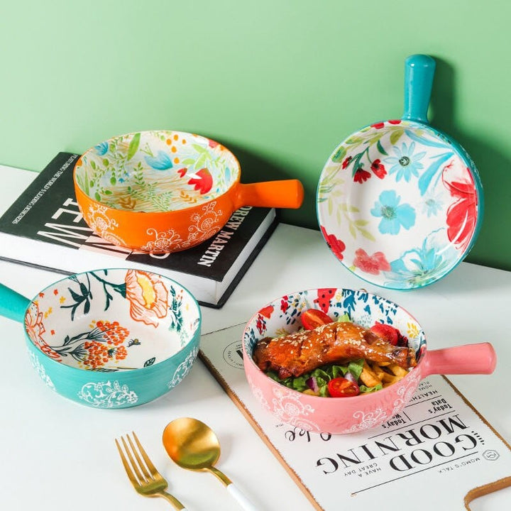 Floral single-handle ceramic bowl Stornfield