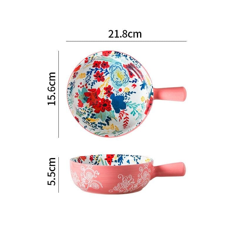 Floral single-handle ceramic bowl Stornfield