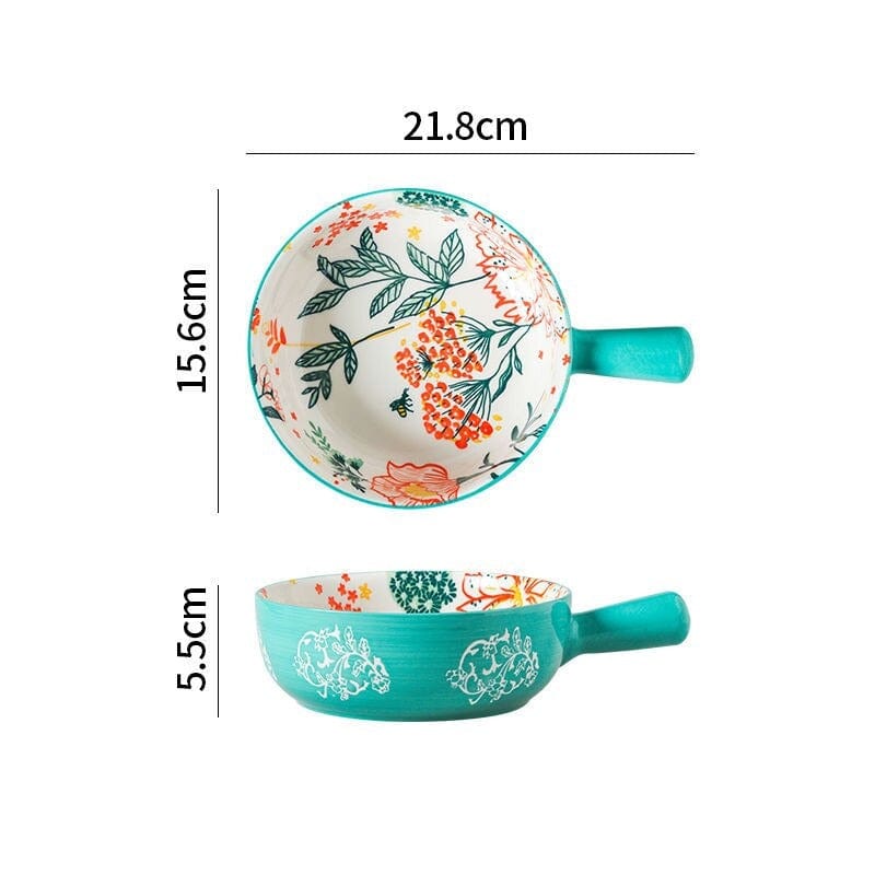 Floral single-handle ceramic bowl Stornfield