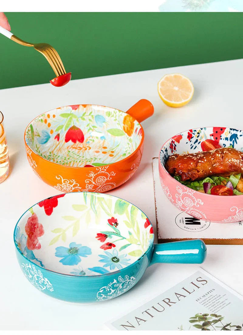 Floral single-handle ceramic bowl Stornfield