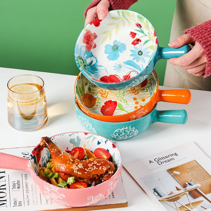 Floral single-handle ceramic bowl Stornfield