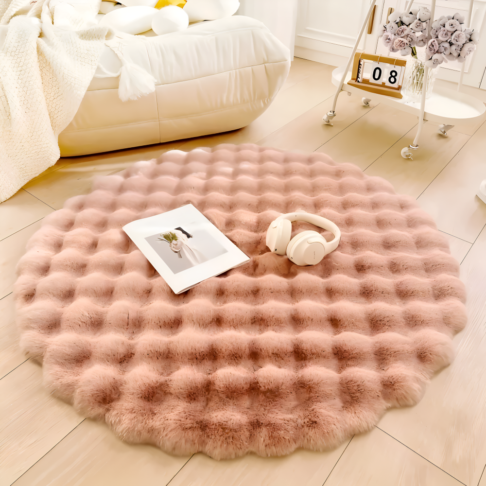 Round Velvet Soft Non-Slip Floor Mat – Cozy Fleece Home Decor | Stornfield