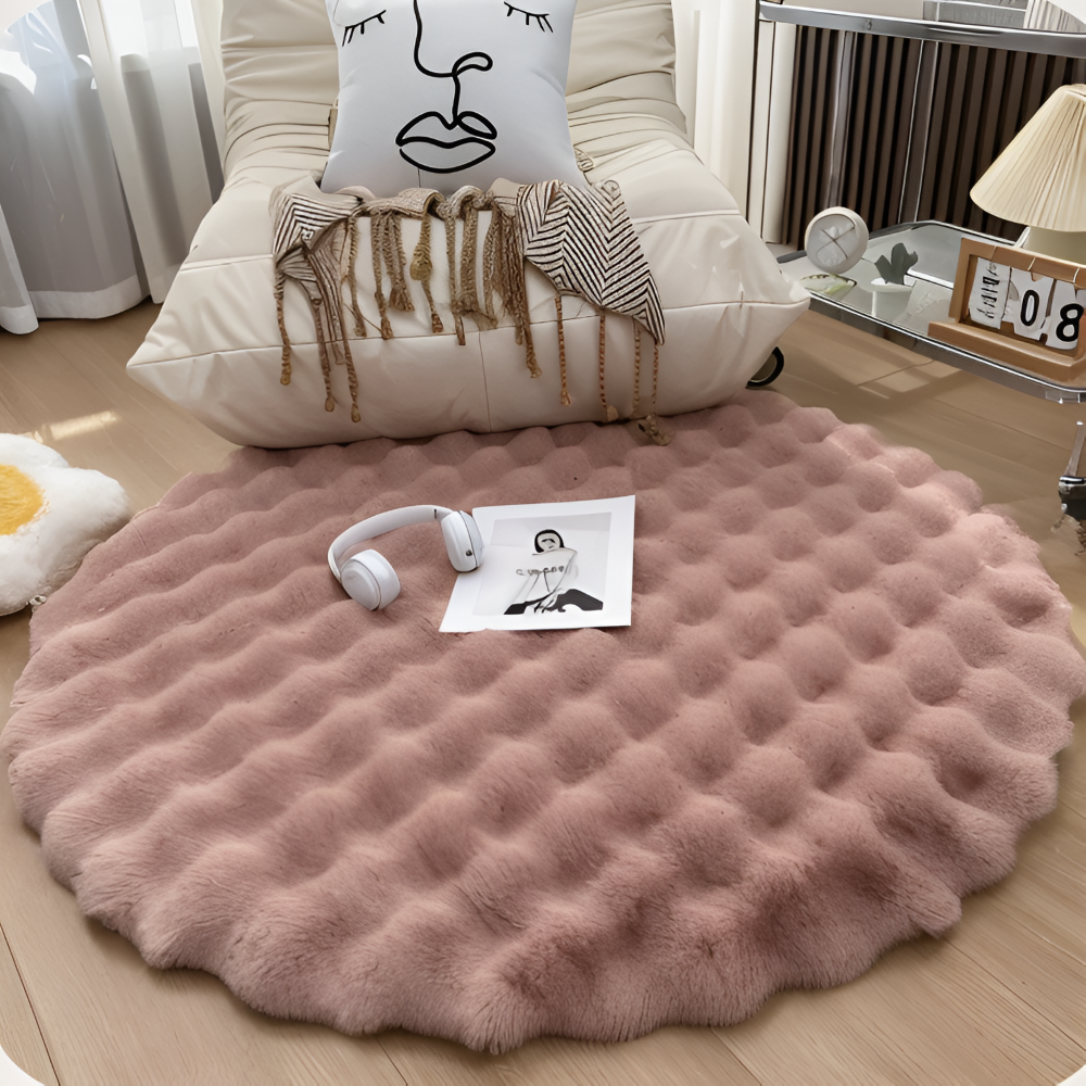 Round Velvet Soft Non-Slip Floor Mat – Cozy Fleece Home Decor | Stornfield