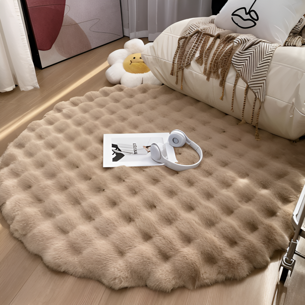 Round Velvety Soft Non-Slip Floor Mat – Cozy Fleece Home Decoration | Stornfield