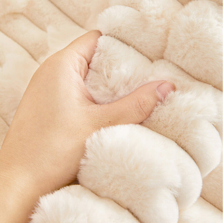 Fluffy Plush Striped Furniture Protector Couch Cover - Non-Slip | Stornfield
