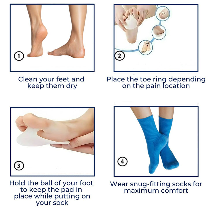 FootAlign Metatarsal Gel Pads | Relieve Foot Pain - Reduce Pressure - Absorb Shock - Improve Foot Comfort - Daily Foot Support Stornfield