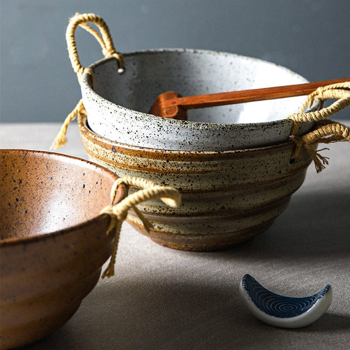 Fortessa ceramic bowl with hemp rope handle | Stornfield