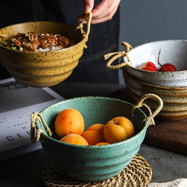 Fortessa ceramic bowl with hemp rope handle Stornfield