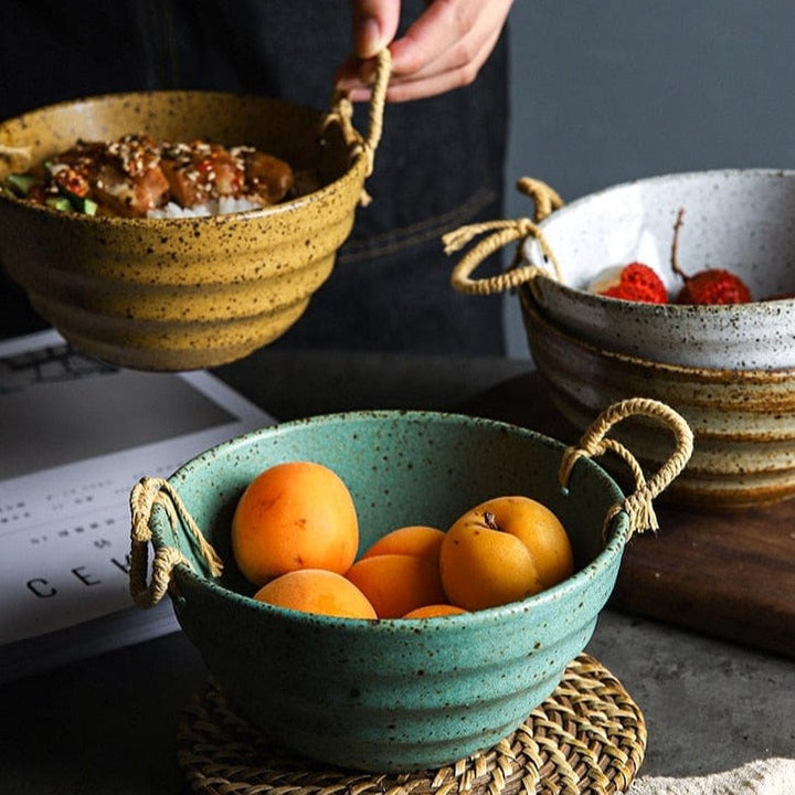 Fortessa ceramic bowl with hemp rope handle Stornfield