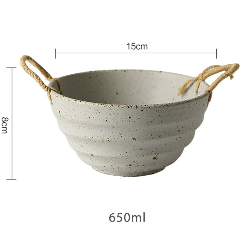 Fortessa ceramic bowl with hemp rope handle | Stornfield