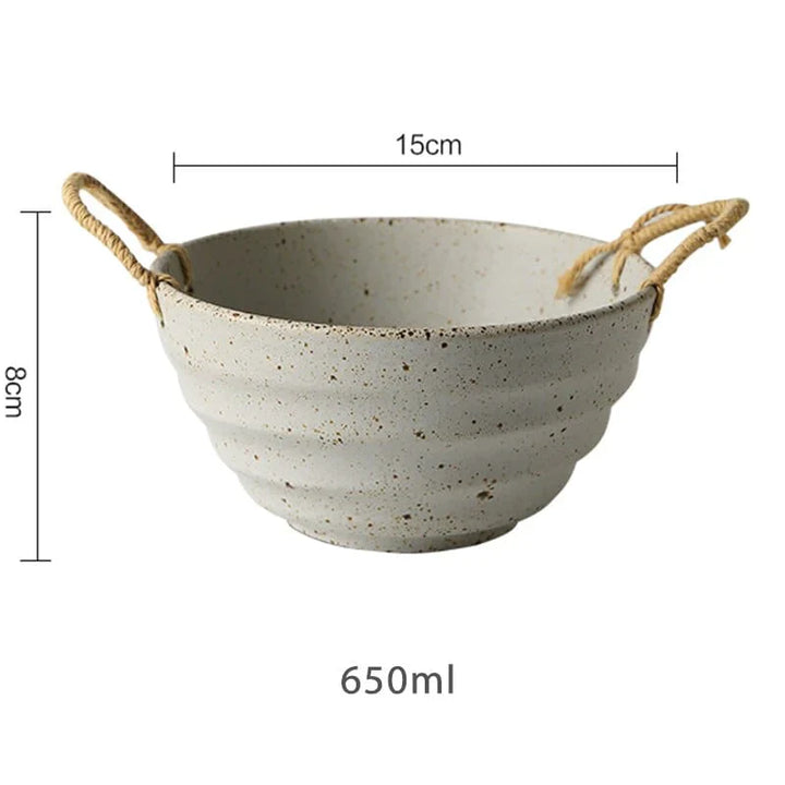 Fortessa ceramic bowl with hemp rope handle | Stornfield