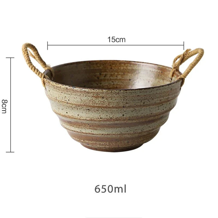 Fortessa ceramic bowl with hemp rope handle Stornfield