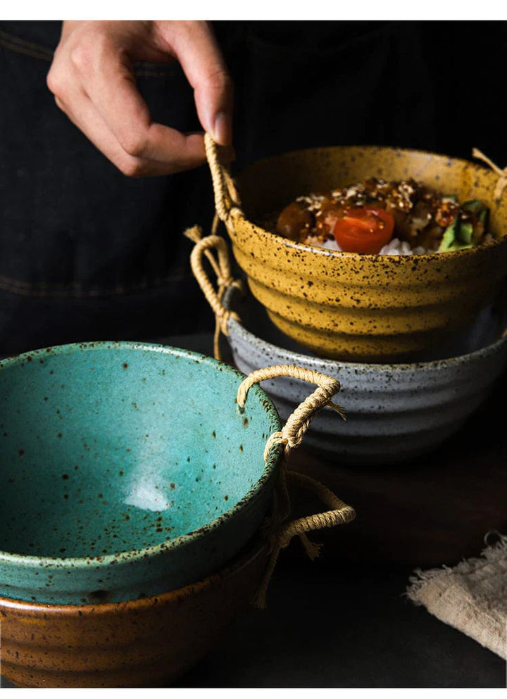 Fortessa ceramic bowl with hemp rope handle | Stornfield